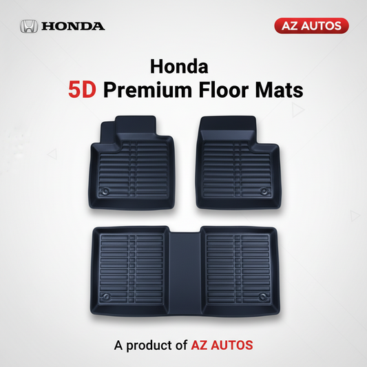 Honda Civic 5D Custom Floor Mat Black 3 Pcs - Model 2012-2016