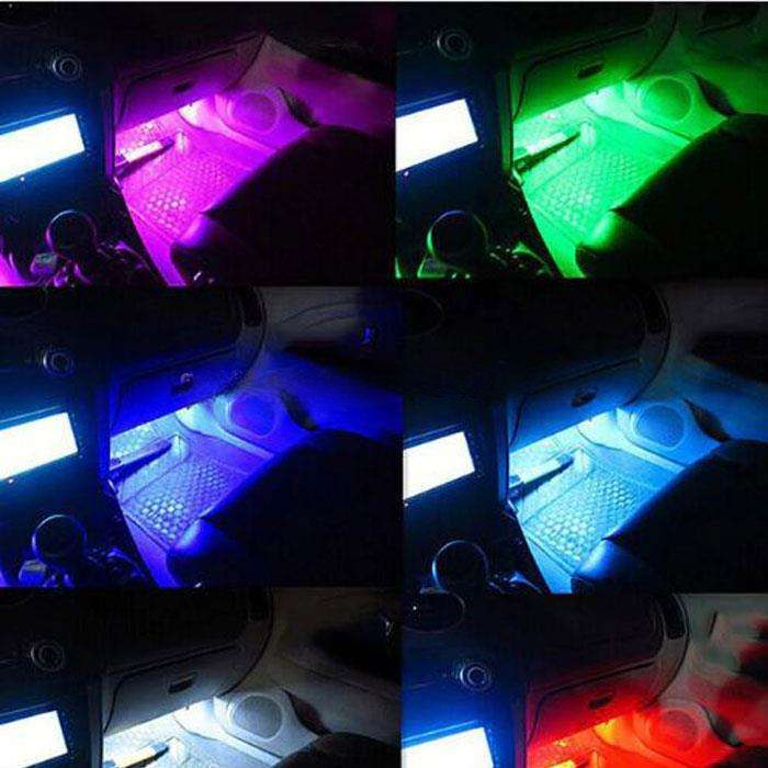 7 Color LED Car Interior Ambient Light | Remote Controlled - Atmosphere Lighting