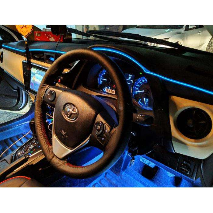 Maximus EL Glow Wire Interior Dashboard LED Light 2Meters 6ft Ice Blue - LED Neon Glow EL Wire Ambient Light Rope