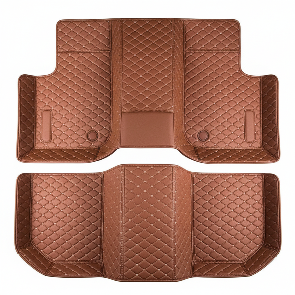 Porsche Cayenne 7D Floor Mats - Brown - 3 Pcs Set - Model 2010-2018