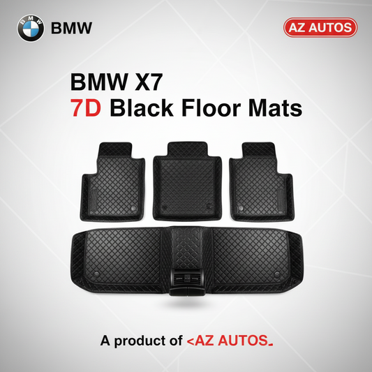 BMW X7 7D Floor Mats - Black - 3 Pcs Set - Model 2016-2018