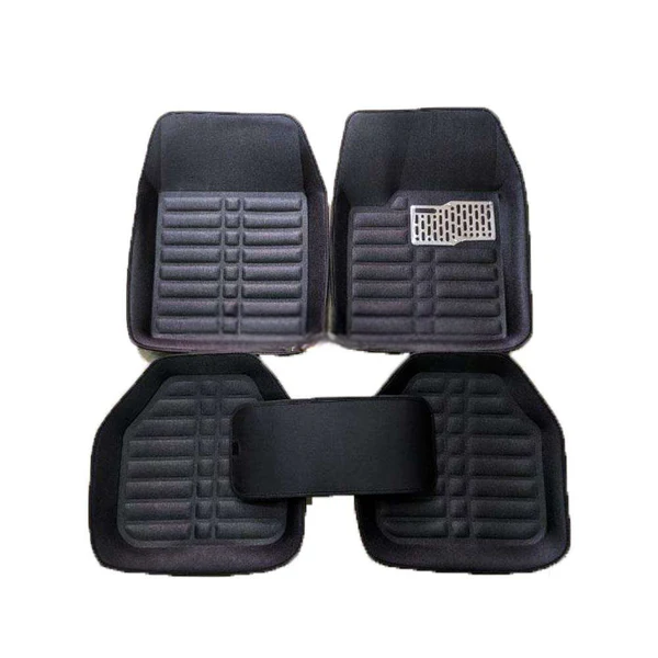 Universal 5D Custom Floor Mat Black - 5Pc - Car Interior Mats For Floor | Car Mats | Vehicle Mats