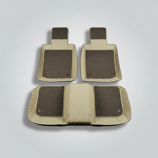 Audi A6 9D Luxury Floor Mats Mix Thread Coffee 3 Pcs - Model 2011-2018 2011 - 2021