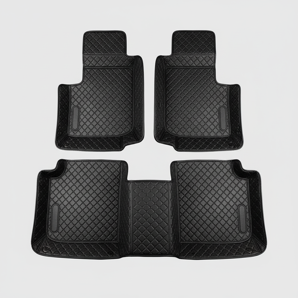 Audi A3 7D Luxury Floor Mats - Black - 3 Pcs Set - Model 2012-2018