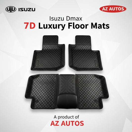 Isuzu DMax 7D Floor Mats - Black -3 Pcs Set - Model 2018-2021