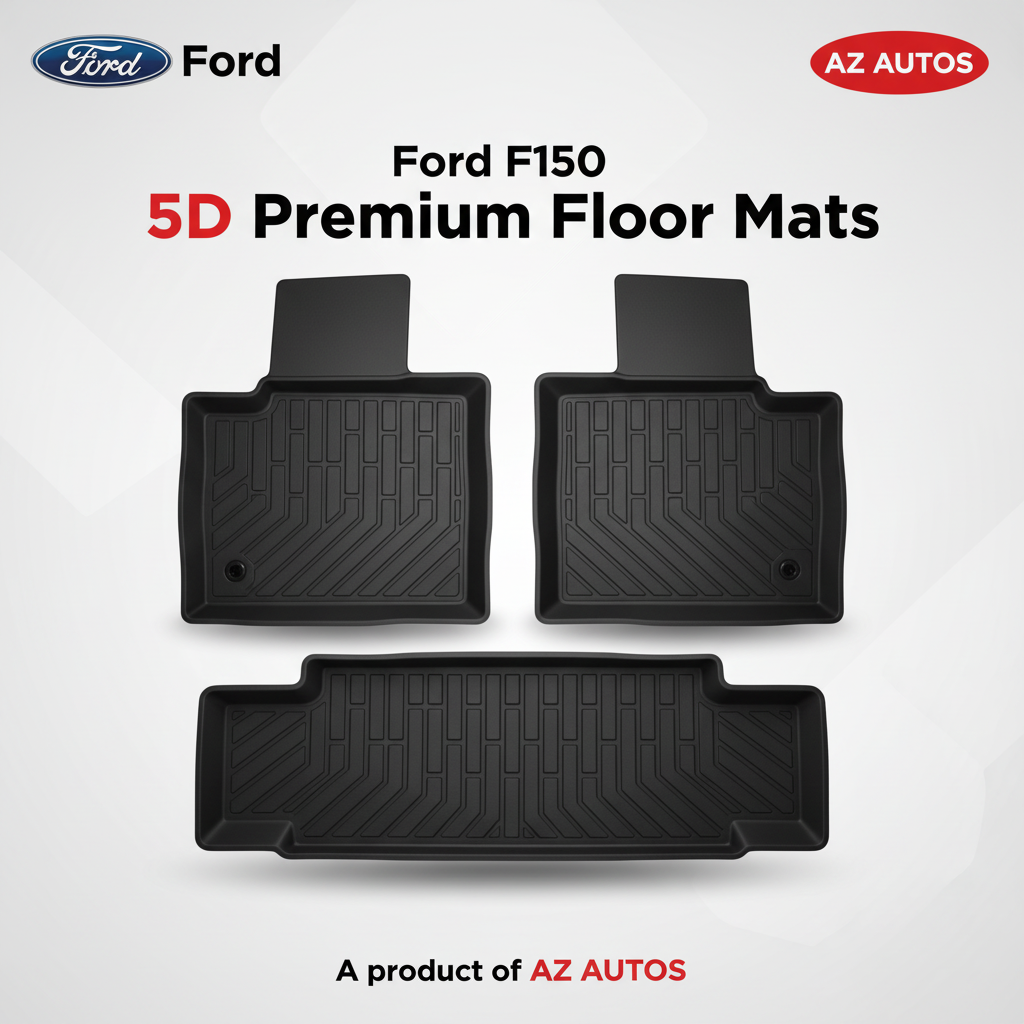 Ford F150 5D Custom Floor Mat Black 3 Pcs - Model 2015-2018