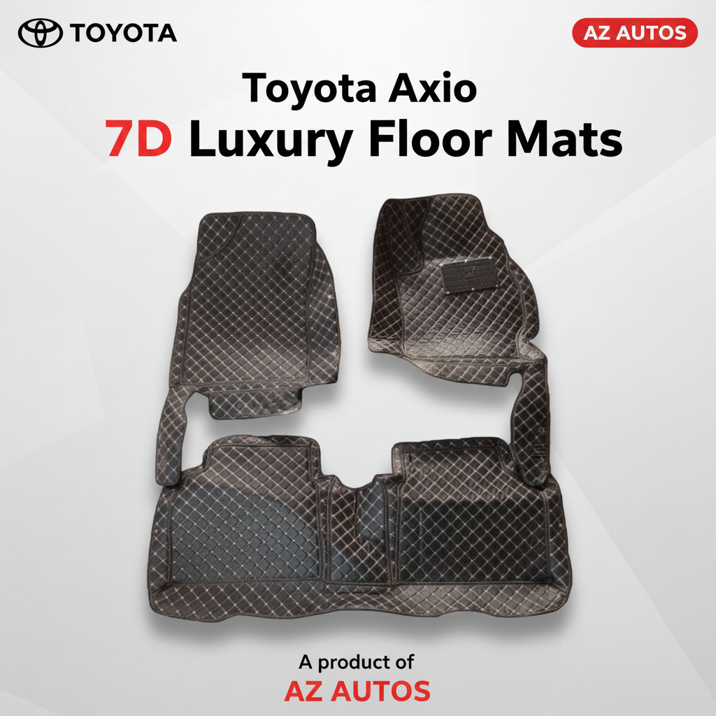 Toyota Axio 7D Floor Mats - Black - 3 Pcs Set - Model 2012-2019