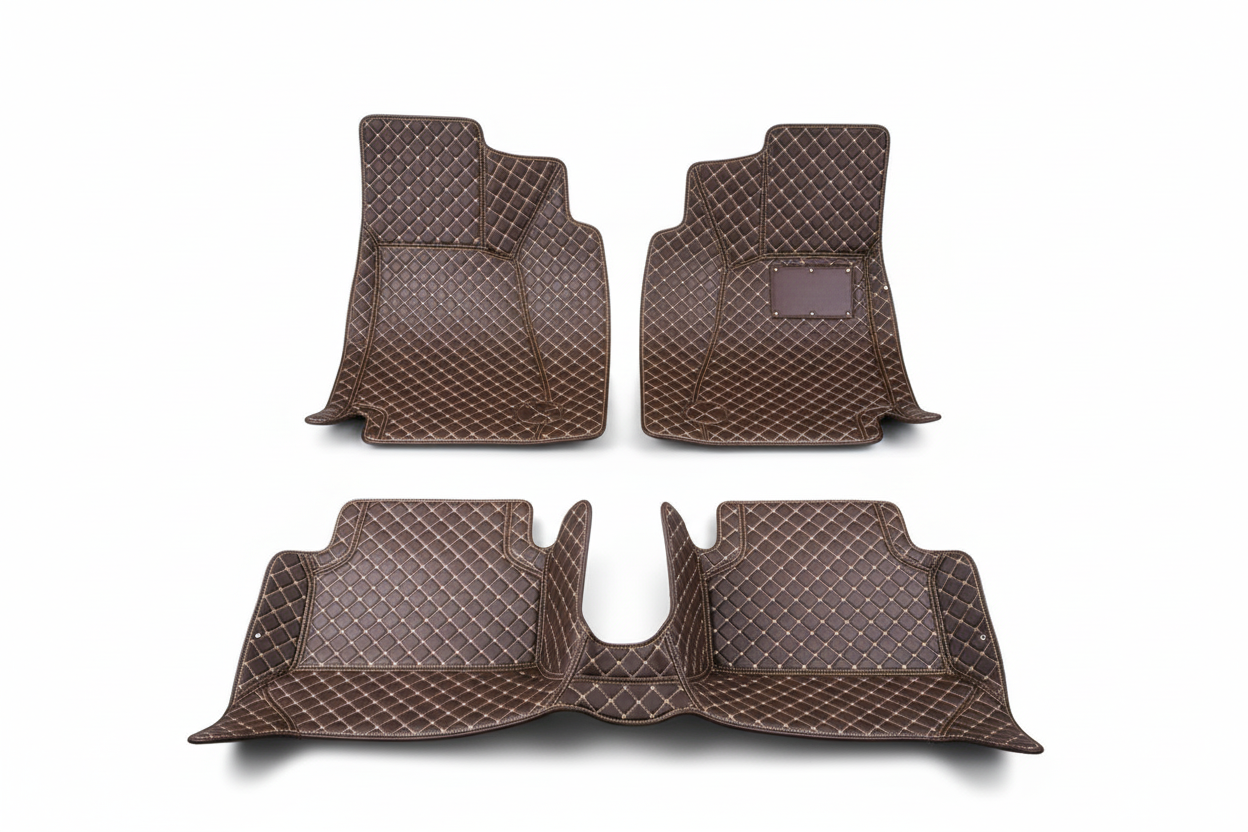 Audi A4 7D Luxury Floor Mats - Coffee 3 Pcs Set - Model 2016-2018