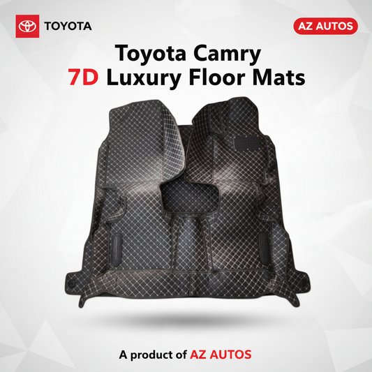 Toyota Camry 7D Floor Mats - Black - 3 Pcs Set - Model 2011-2018