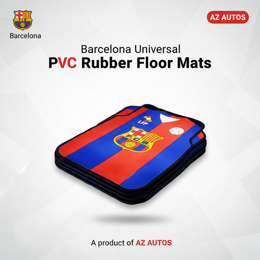 Barcelona Universal PVC Rubber Floor Mat Mix Design 3 Pcs - Rubber Floor Mats | Car Mats | Vehicle Mats | Foot Mat For Car