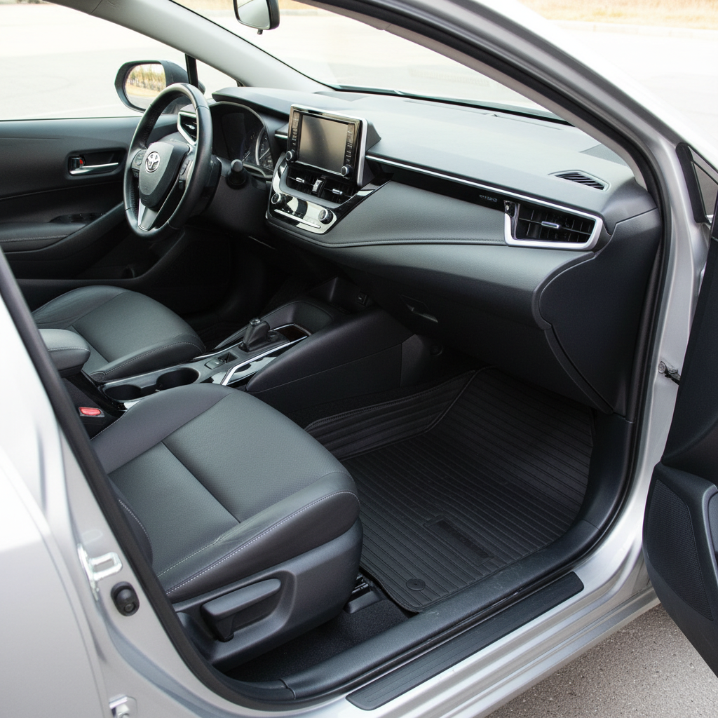 Toyota Corolla 7D Lining Floor Mats - Black - 3 Pcs Set 2014-2025