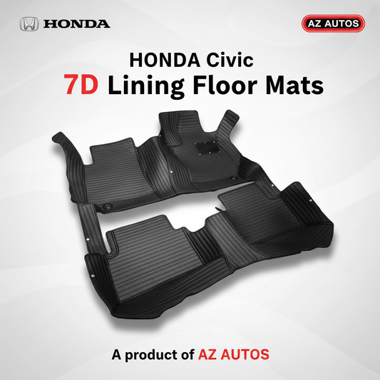 Honda Civic 7D Lining Floor Mats - Black - 3 Pcs - Model 2016-2025