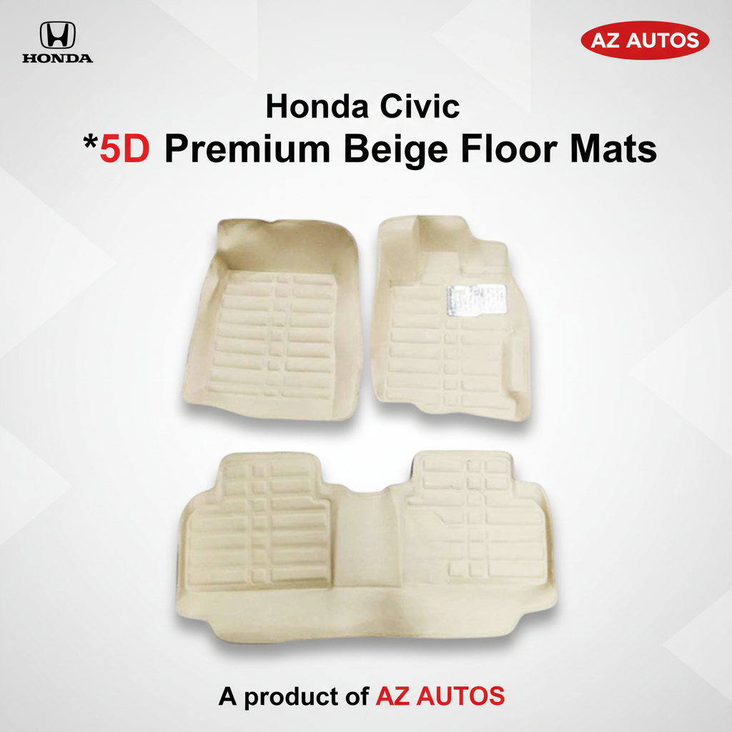 Honda Civic 5D Custom Floor Mat Beige 3 Pcs - Model 2012-2016