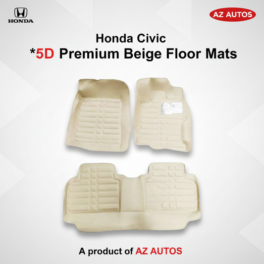 Honda Civic 5D Custom Floor Mat Beige 3 Pcs - Model 2012-2016