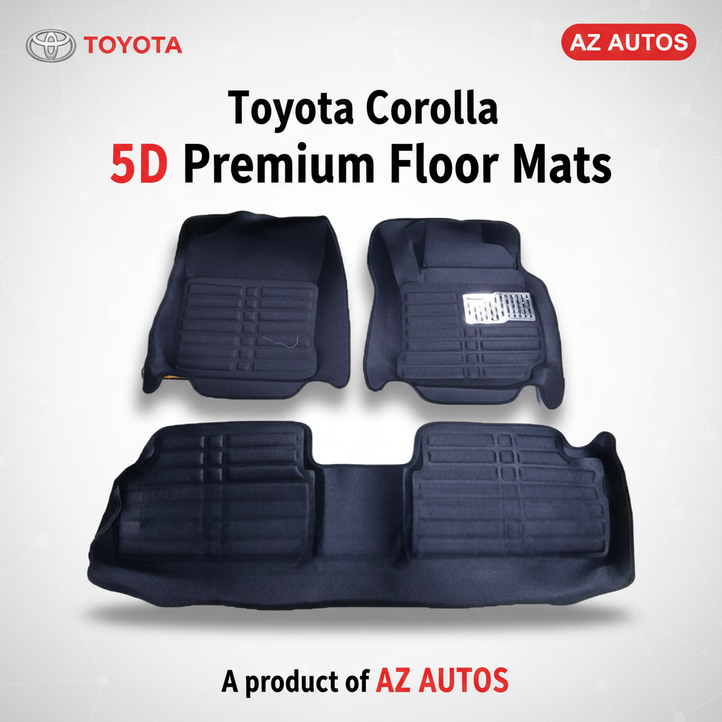 Toyota Corolla 5D Custom Floor Mat Black 3 Pcs - Model 2000-2008