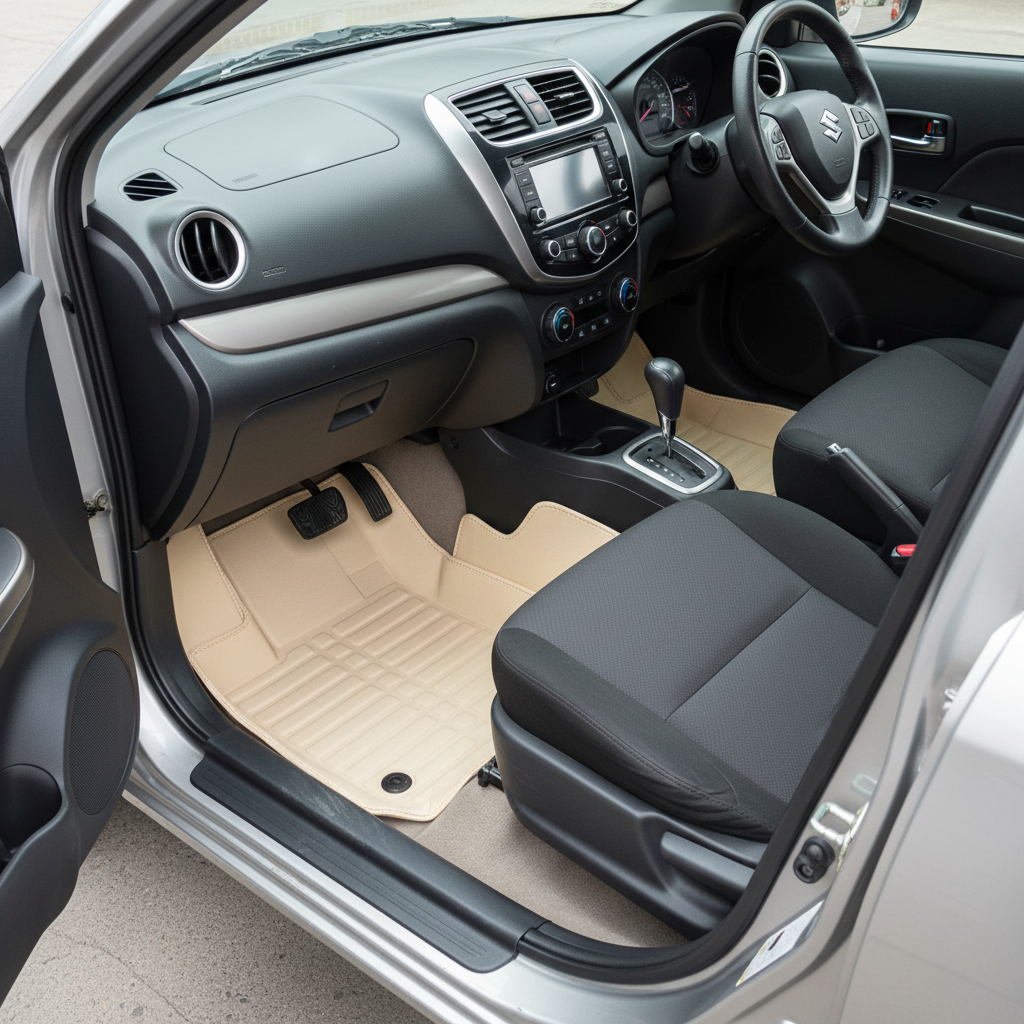 Suzuki Cultus 5D Custom Floor Mat Beige New Model 3 Pcs 2017-2021