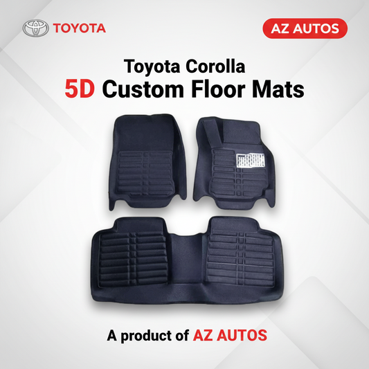 Toyota Corolla 5D Custom Floor Mat Black 3 Pcs - Model 2014-2025