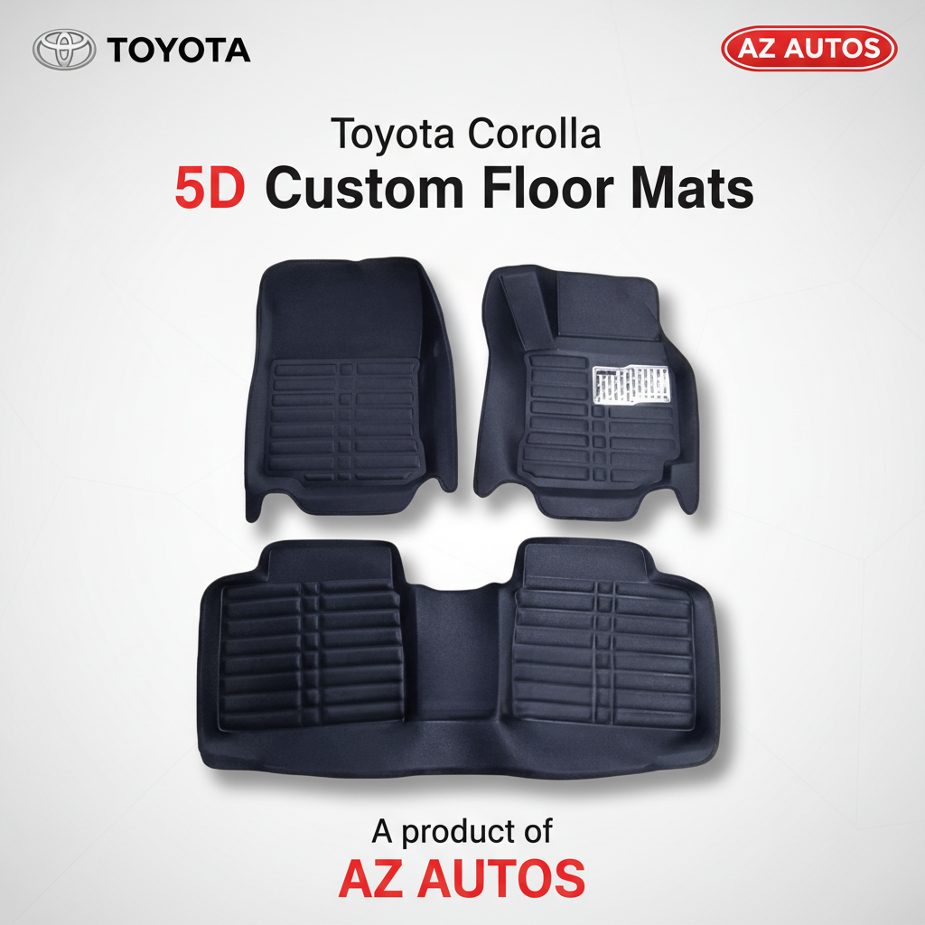 Toyota Corolla 5D Custom Floor Mat Black 3 Pcs - Model 2014-2025