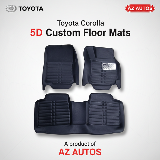 Toyota Corolla 5D Custom Floor Mat Black 3 Pcs - Model 2014-2025