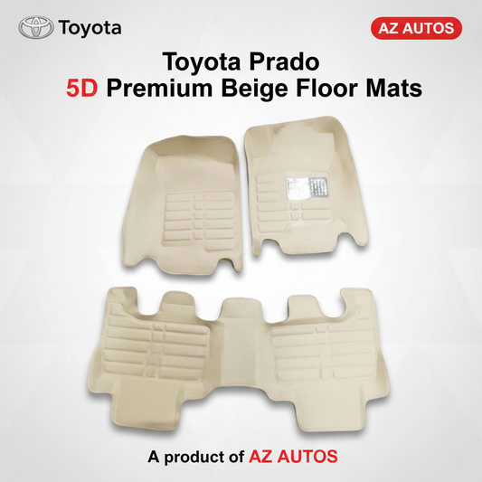 Toyota Prado 5D Floor Mat Beige 3 PC - Model 2009-2021 - Car Interior Mats