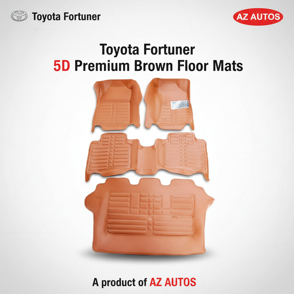 Toyota Fortuner 5D Custom Floor Mat Brown 4 Pcs - Model 2016-2021
