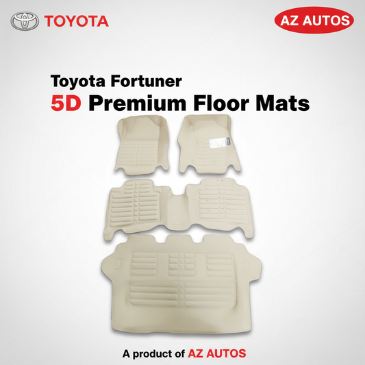 Toyota Fortuner 5D Custom Floor Mat Beige 4 PC - Model 2016-2021