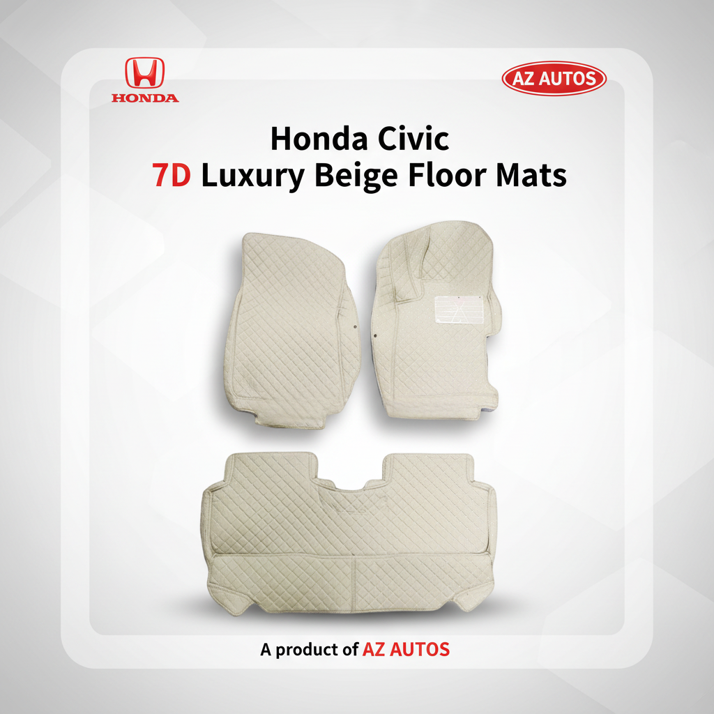 Honda Civic 7D Floor Mats - Beige - Model 2012-2016