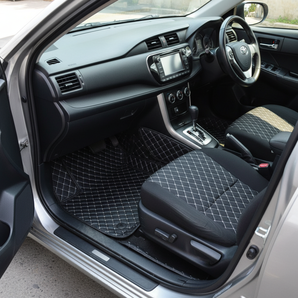 Toyota Fielder 7D Floor Mats - Black - 3 Pcs Set - Model 2012-2019