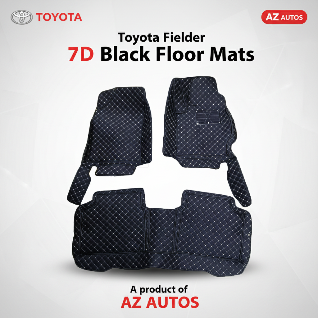 Toyota Fielder 7D Floor Mats - Black - 3 Pcs Set - Model 2012-2019