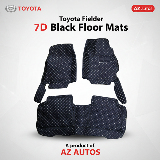Toyota Fielder 7D Floor Mats - Black - 3 Pcs Set - Model 2012-2019