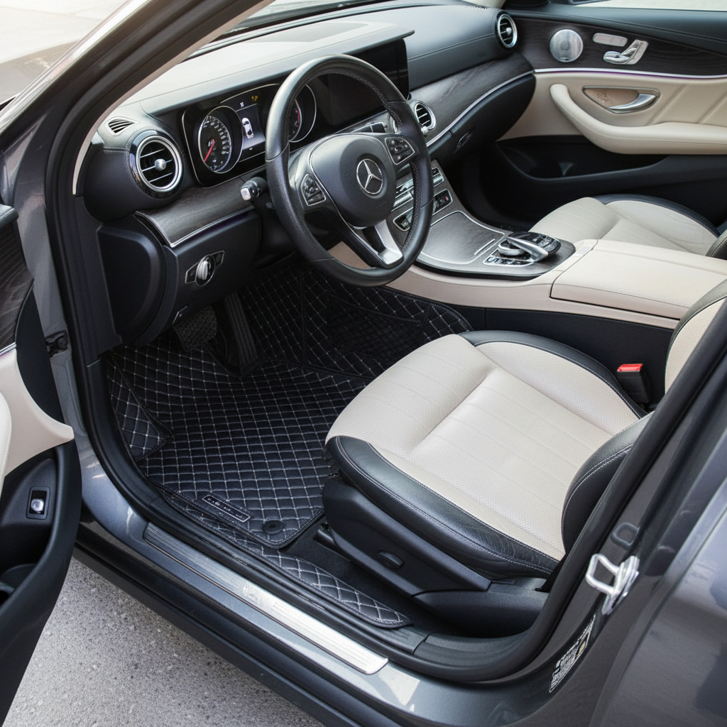 Mercedes Benz E Class 7D Floor Mats Black 3Pcs 2016-2018