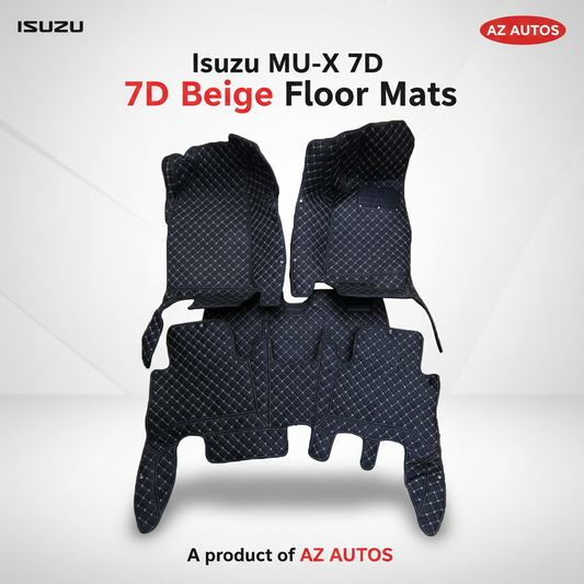Isuzu MU-X 7D Floor Mats - Black - 3 Pcs Set - Model 2021-2022