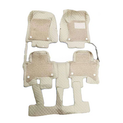 Toyota Prado 9D Floor Mats Mix Thread Grass 4PC - Model 2009-2021 - Beige With Beige