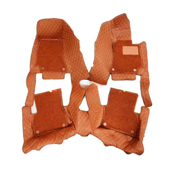 Mercedes Benz E-Class 9D Floor Mats Mix Thread 3 Pcs 2016-2018 - Brown and Brown