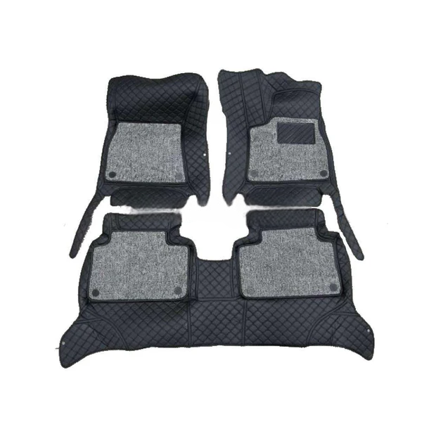 Audi E Tron 9D Floor Mats Mix Thread 3 Pcs - Model 2020-2025 2020 - 2025 - Black and Grey