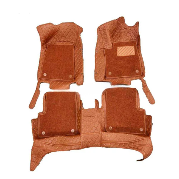 MG ZS 9D Floor Mats Mix Thread Grass 3 Pcs - Model 2020-2022 - Brown With Brown