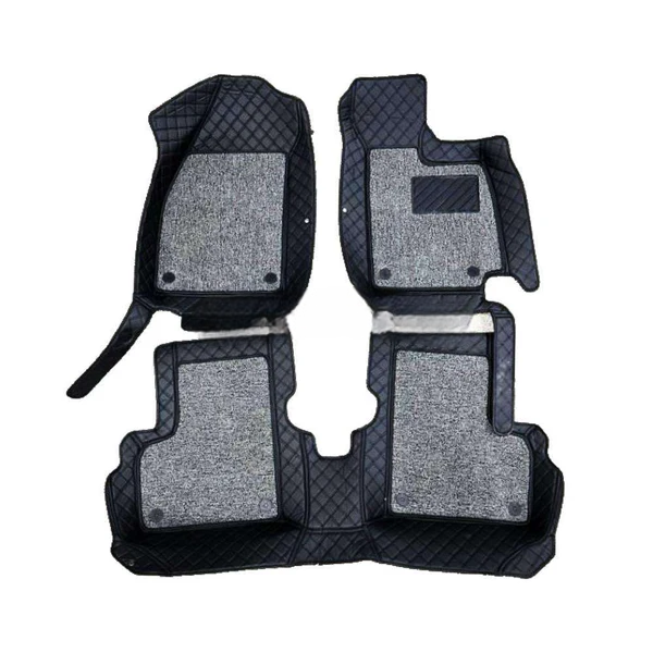 Proton Saga 9D Floor Mats Mix Thread Grass 3 Pcs 2021 - 2025 - Black With Grey