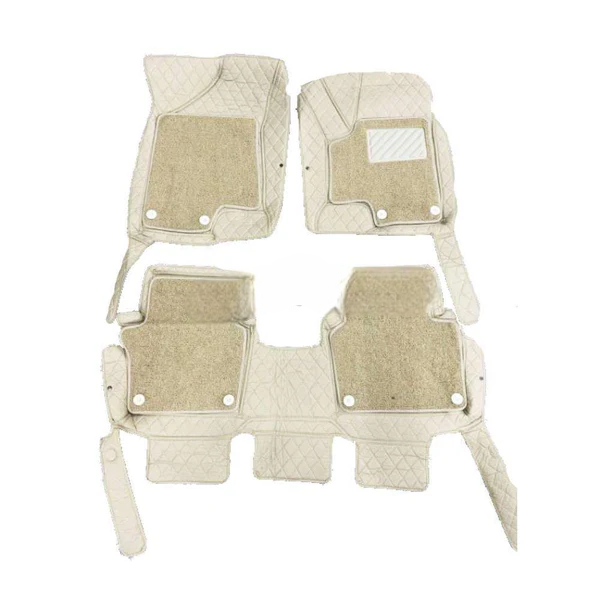 DFSK Glory 580 9D Floor Mats Mix Thread Grass 3 Pcs 2020 - 2025 - Beige With Beige