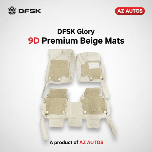 DFSK Glory 580 9D Floor Mats Mix Thread Grass 3 Pcs 2020 - 2025 - Beige With Beige