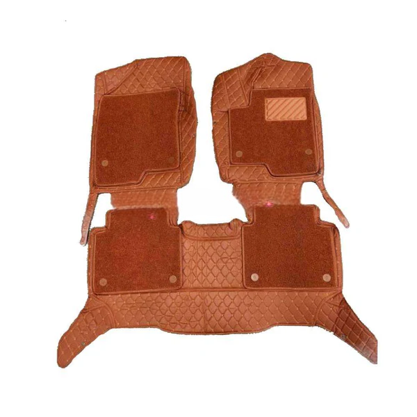 Haval Jolion 9D Floor Mats Mix Thread Grass 3 Pcs - Model 2021-2024 - Brown With Brown