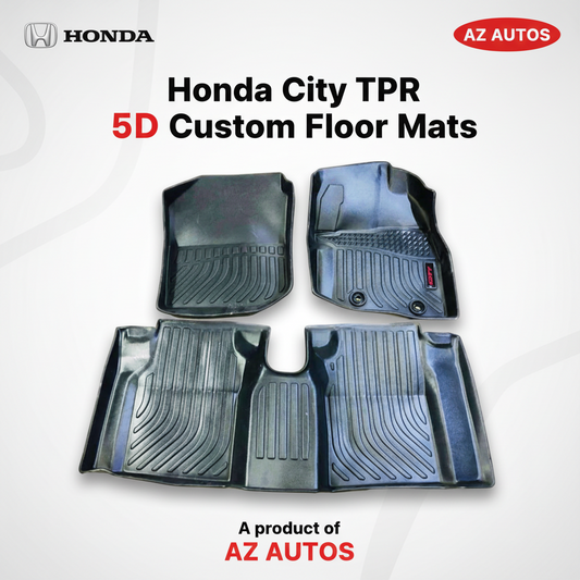 Honda City TPR 5D Custom Floor Mat Black 3 Pcs - Model 2017-2020