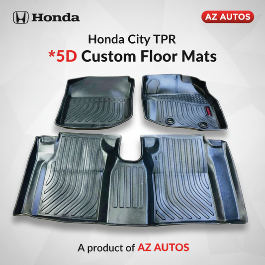 Honda City TPR 5D Custom Floor Mat Black 3 Pcs - Model 2017-2020
