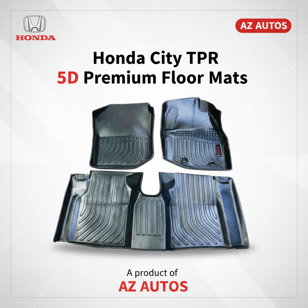 Honda City TPR 5D Custom Floor Mat Black 3 Pcs - Model 2017-2020