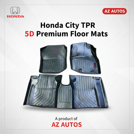 Honda City TPR 5D Custom Floor Mat Black 3 Pcs - Model 2017-2020