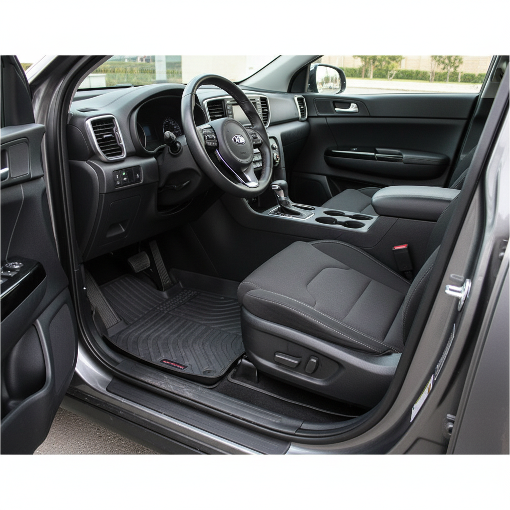 KIA Sportage TPR 5D Custom Floor Mat Black 4 Pcs - Model 2019-2024