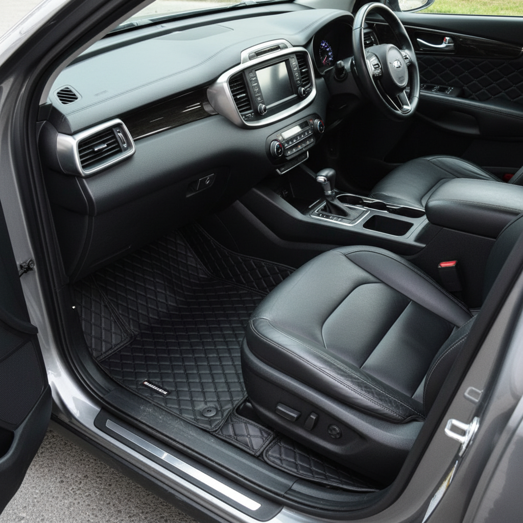 KIA Sorento 7D Floor Mats - Black - 4 Pcs - Model 2021-2024