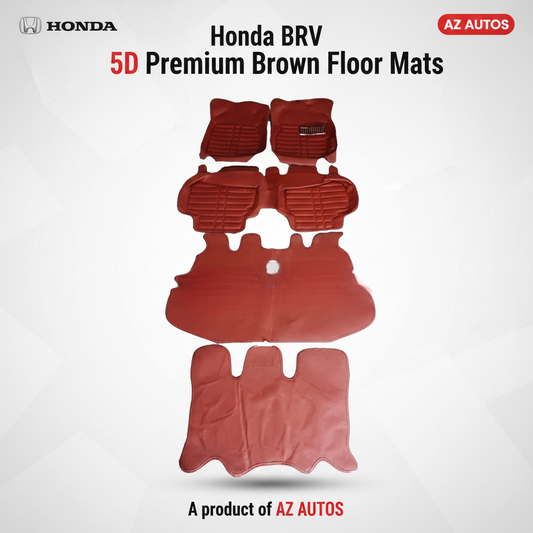 Honda BRV 5D Custom Floor Mat Brown 5 Pcs - Model 2017-2022