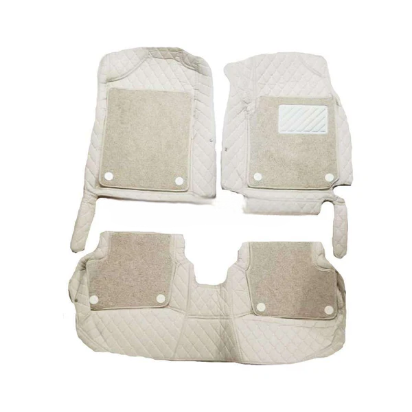 KIA Picanto 9D Floor Mats Mix Thread Grass 3 Pcs 2019 - 2025 - Beige With Beige