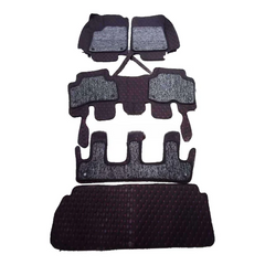 Toyota Land Cruiser 9D Floor Mats Mix Thread 5 Pcs - Model 2015-2022 - Black And Grey