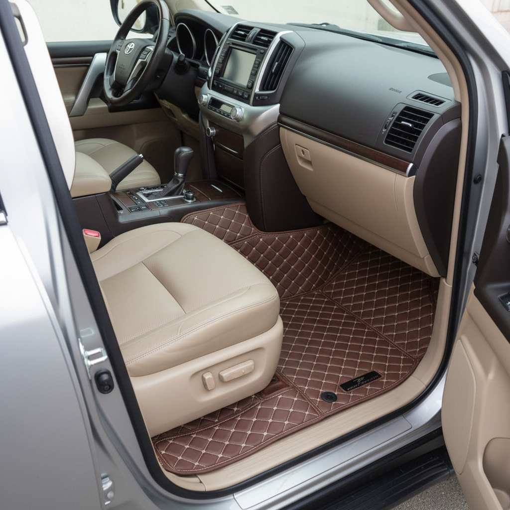 Toyota Land Cruiser 7D Floor Mats - Coffee - 3 Pcs Set 2015-2021